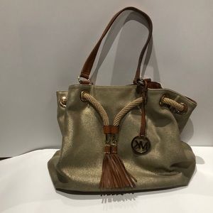 Michael Kors leather and canvas handbag